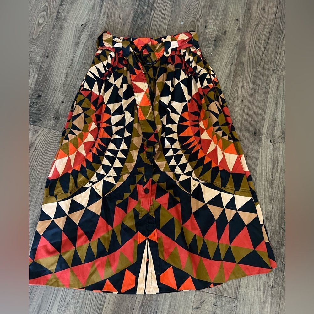 FARM Rio Geometric Skirt in Black, Red, and Orange - Picture 6 of 6
